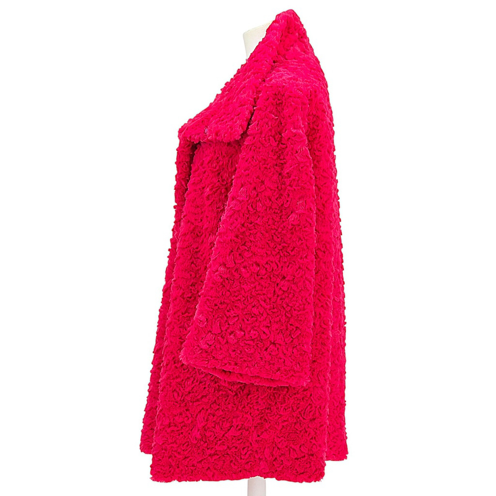 Cozy Glam JAYLEY Faux Fur Teddy Coat Women Oversized Pink Winter - Picture 5 of 13